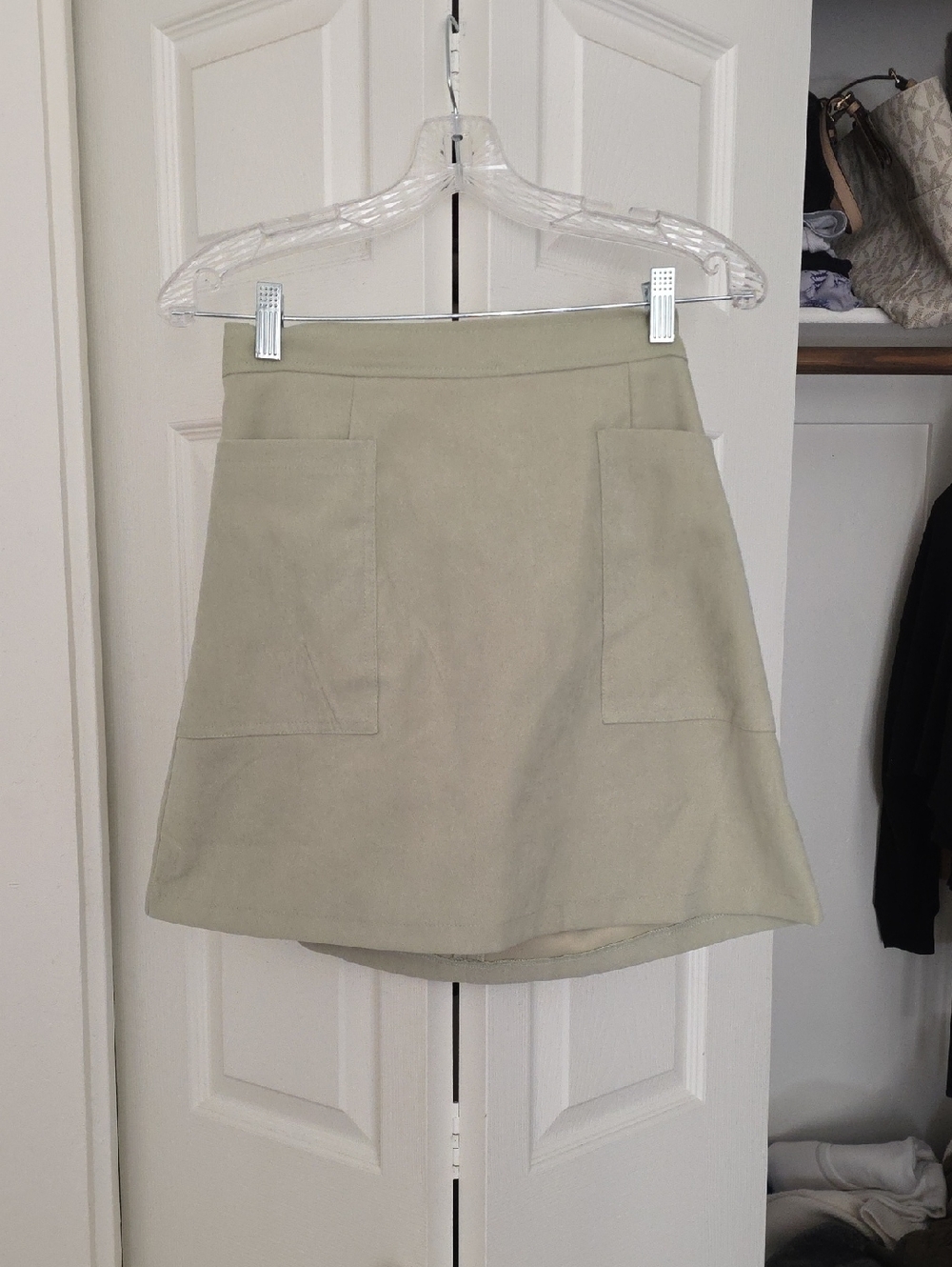 Petal & Pup A-Line Mini Skirt in Light Beige